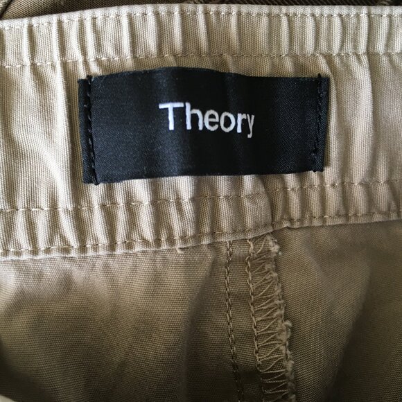THEORY Beige MAYER Drawstring Waistband Slub Poplin Chinos Pant - Picture 2 of 10